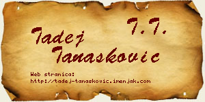Tadej Tanasković vizit kartica